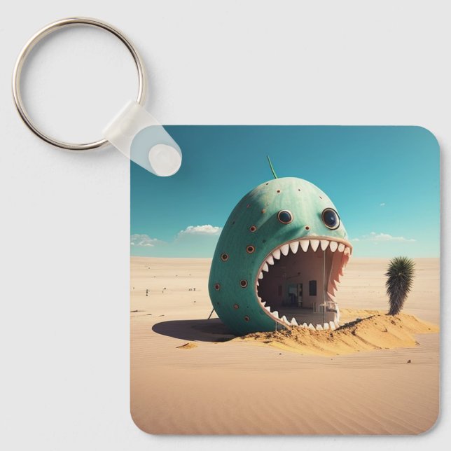 Desert monster house keychain (Front)