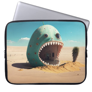 Desert monster house laptop sleeve