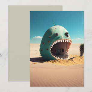 Desert monster house thank you card