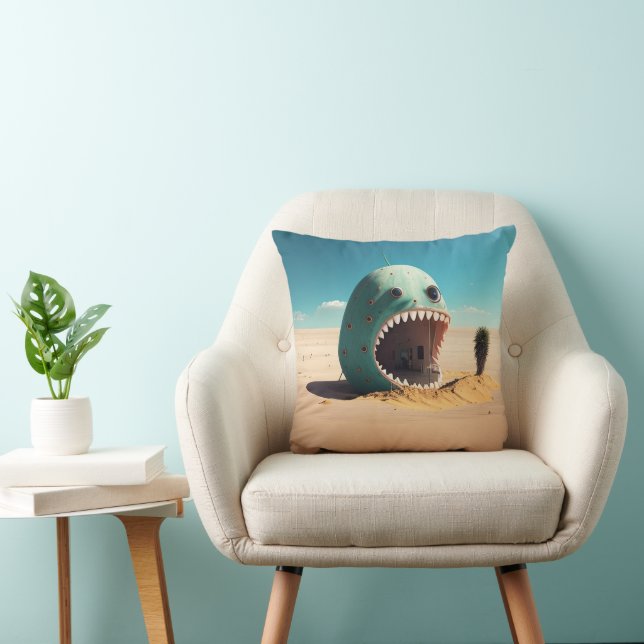 Desert monster house throw pillow (Chair)