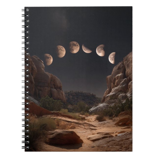 Desert Moon Phases Night Notebook (Front)