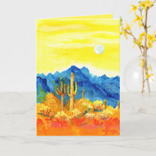 Desert Moonrise Valentine Over the Moon Card