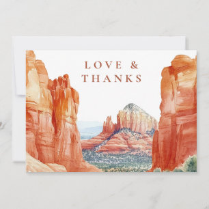 Desert Mountain Wedding Photo Thank You Card