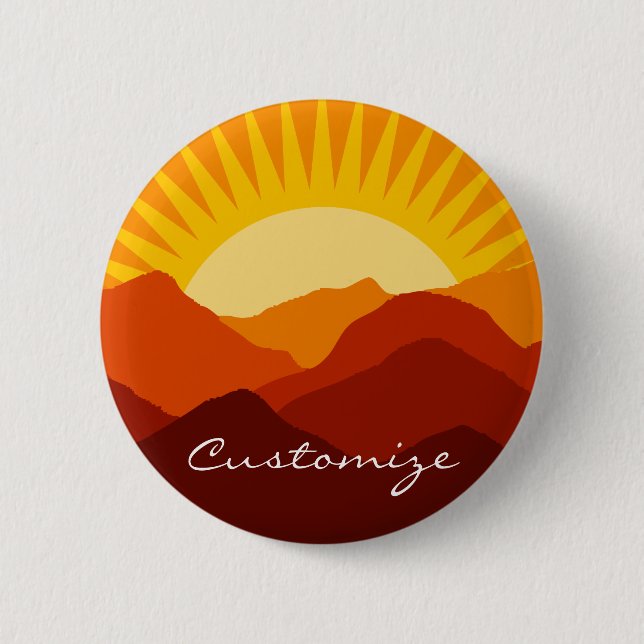 Desert Mountains Sunset Thunder_Cove 2 Inch Round Button (Front)