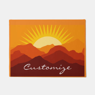 Desert Mountains Sunset Thunder_Cove Doormat