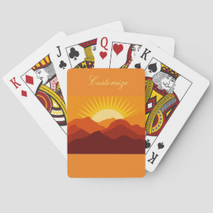 Desert Mountains Sunset Thunder_Cove Playing Cards