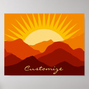 Desert Mountains Sunset Thunder_Cove Poster