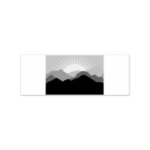 Desert Mountains Sunset Thunder_Cove Rubber Stamp