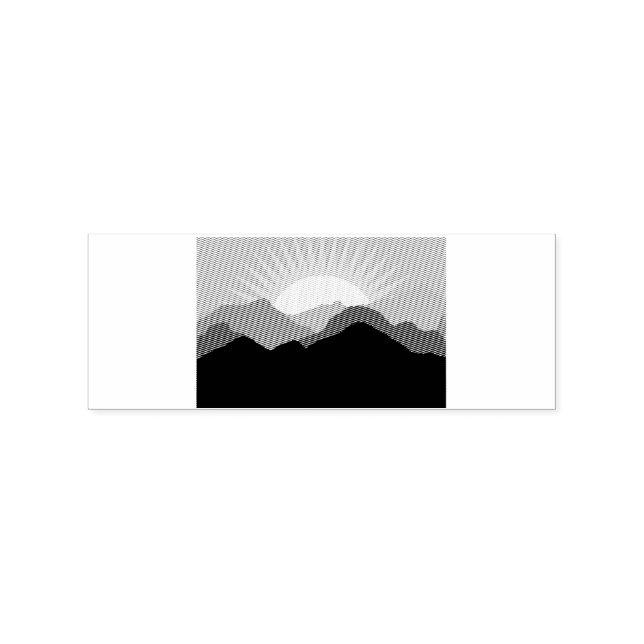 Desert Mountains Sunset Thunder_Cove Rubber Stamp (Imprint)