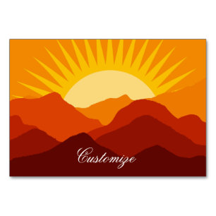 Desert Mountains Sunset Thunder_Cove Table Number