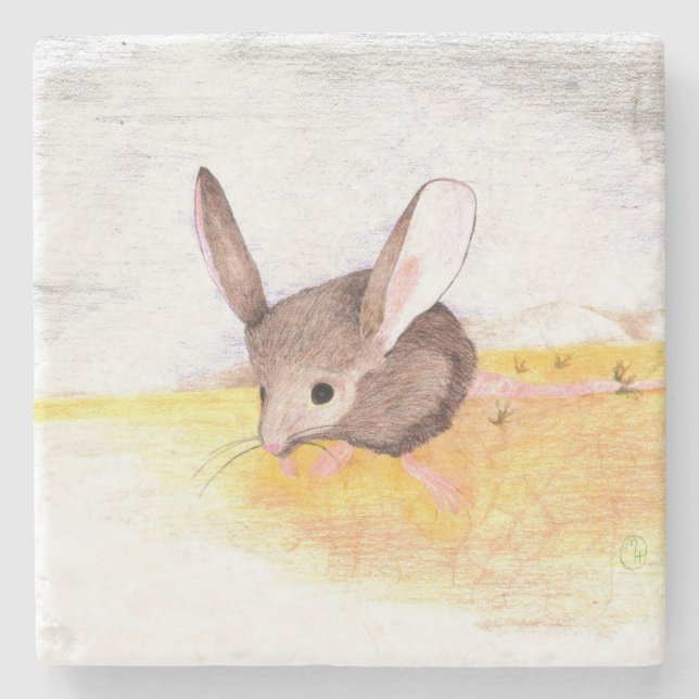 Desert Mouse Stone Coaster (Front)