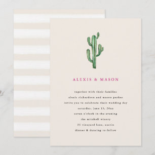 Désert neutre   Faire-part de mariage Cactus