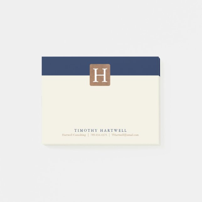 Desert Night Colour Split Bold Monogram Post-it Notes (Front)