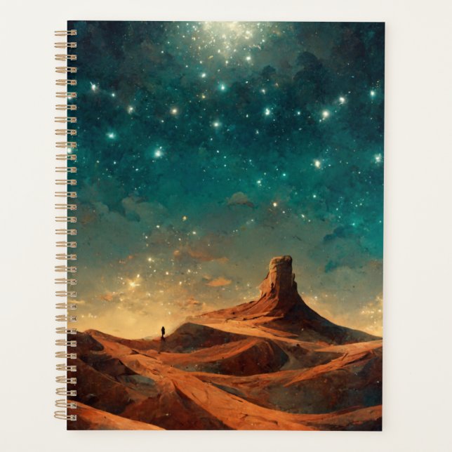 Desert Night Fantasy Landscape Sci-Fi Planner (Front)
