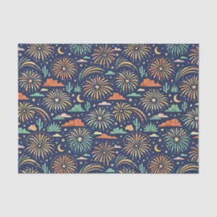 Desert Night Fireworks Celebration Pattern Tissue Paper