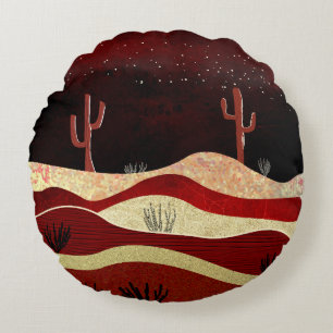 Desert Night Round Pillow