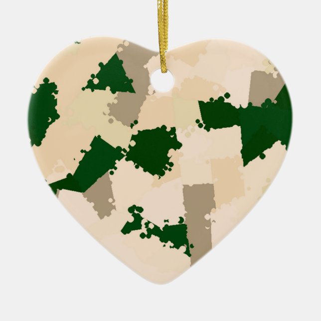 Desert Oasis Camo Ceramic Ornament (Front)
