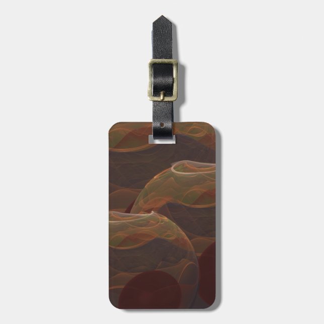 Desert Oasis Fractal Pottery Abstract Art Luggage Tag (Front Vertical)