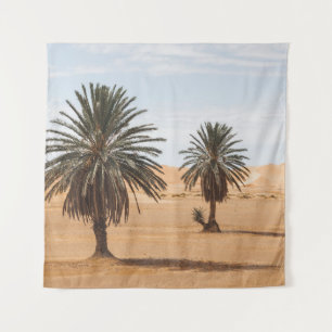 Desert Oasis: Sahara Palms Landscape. Tapestry