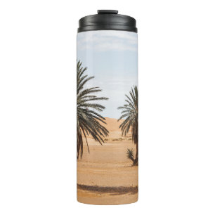 Desert Oasis: Sahara Palms Landscape. Thermal Tumbler