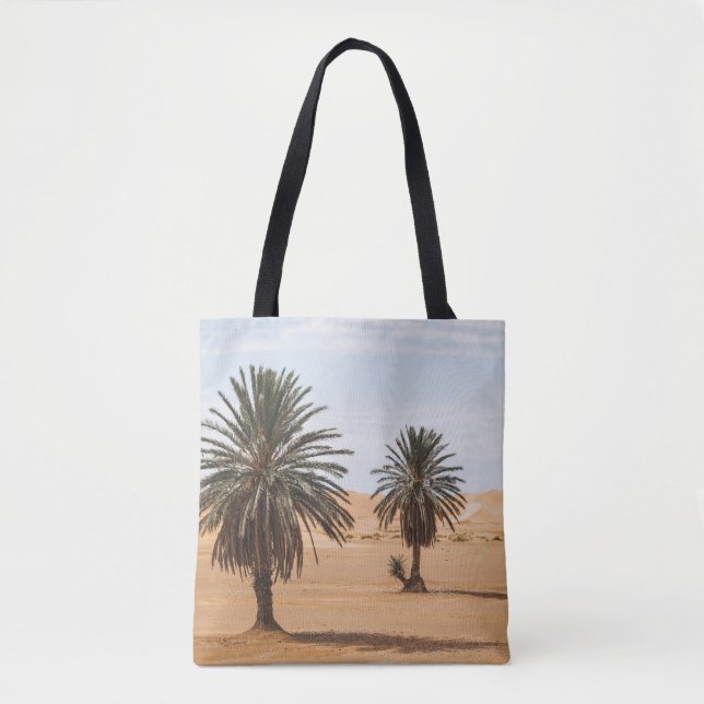 Desert Oasis: Sahara Palms Landscape. Tote Bag (Front)