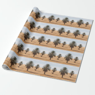 Desert Oasis: Sahara Palms Landscape. Wrapping Paper