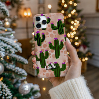 Desert Orange Cacti - Artistic Phone Case