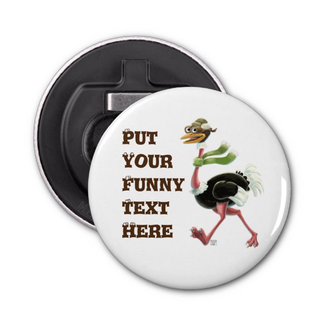 Desert Ostrich Runner Bottle Opener (Front)