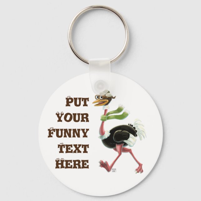 Desert Ostrich Runner Keychain (Front)