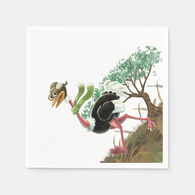 Desert Ostrich Runner Napkin (Front)