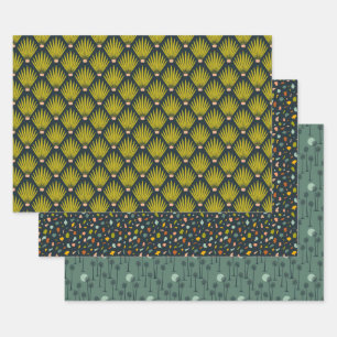 Desert Palm Botanicals, Palm Trees and Terrazzo Wrapping Paper Sheet