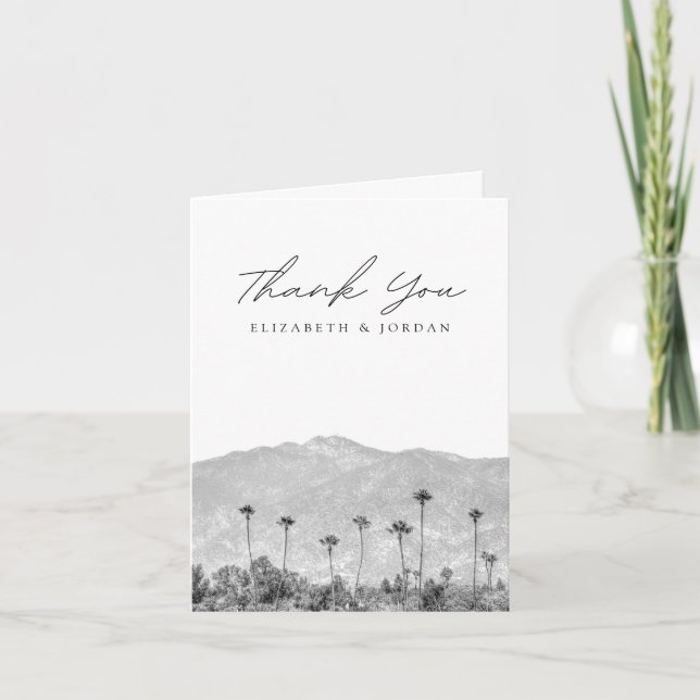Desert Palm Trees Blank Thank You Card (Front)