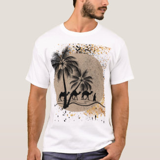 Désert Palmiers et Chameaux T-Shirt