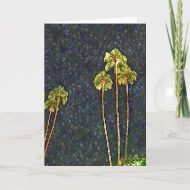 Desert Palms at Night Greeting Card (Front)