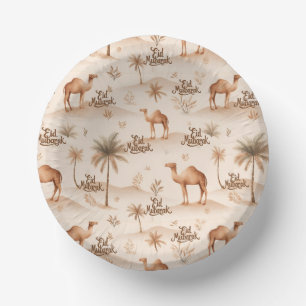 Desert Palms & Camels Paper Bowls – Brown Theme Paper Plate