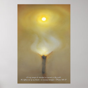 Desert Prayer with Scripture Quote Print. Poster