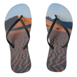 "Desert Pug with Wanderlust" Funny Pug Scenic Flip Flops