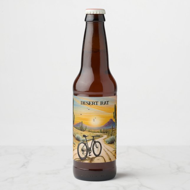 Desert Rat, customizable Beer Bottle Label (Front)