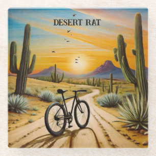 Desert Rat, customizable Glass Coaster