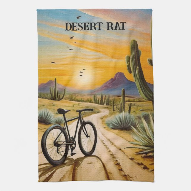 Desert Rat, customizable Kitchen Towel (Vertical)