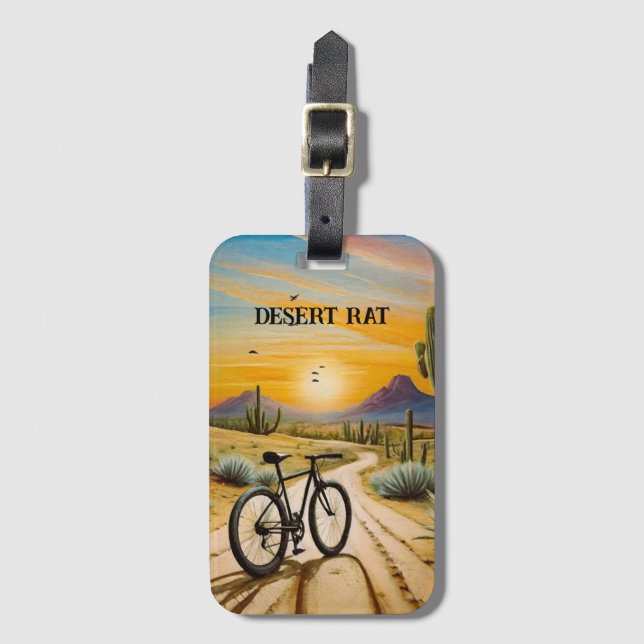 Desert Rat, customizable Luggage Tag (Front Vertical)