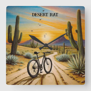 Desert Rat, customizable Square Wall Clock