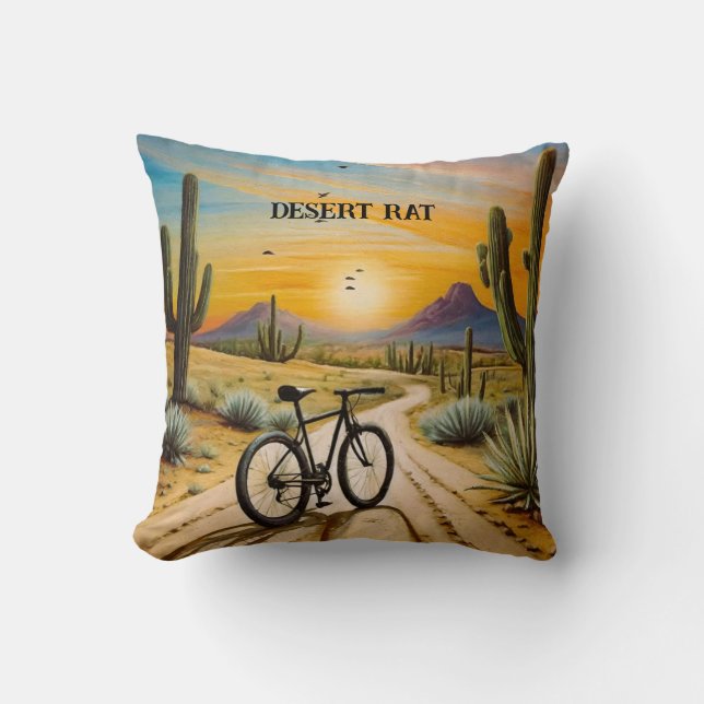 Desert Rat, customizable Throw Pillow (Front)