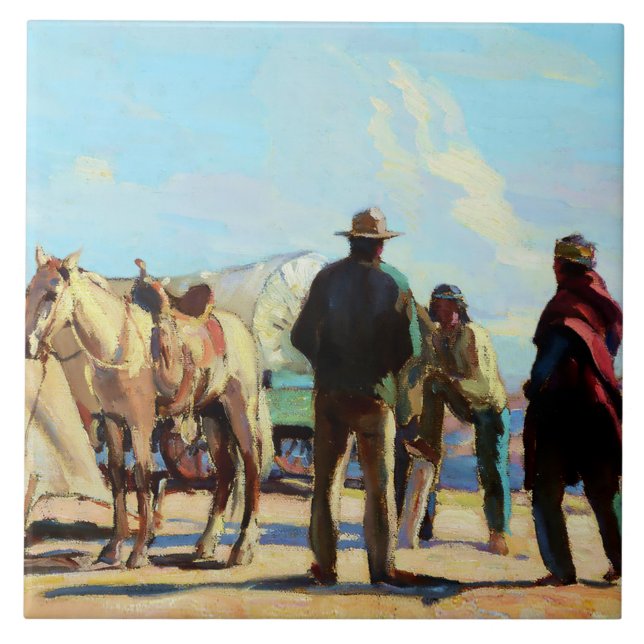“Desert Rendezvous” by Carl Oscar Borg Tile (Front)