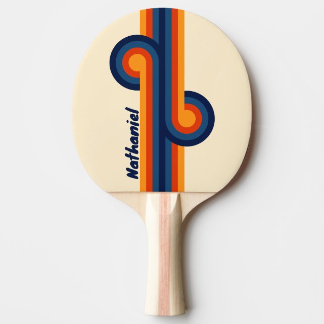 Desert Retro Rainbow Loop with Name Ping Pong Paddle (Front)
