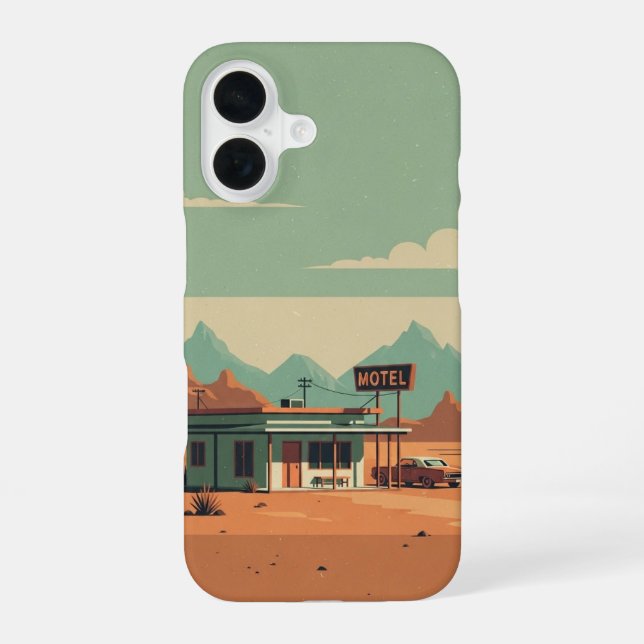 Desert Road Motel iPhone 16 Case (Back)