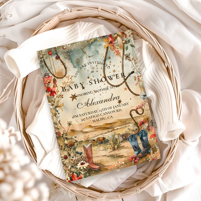 Desert Rodeo Western Baby Shower Invitation (Creator Uploaded)