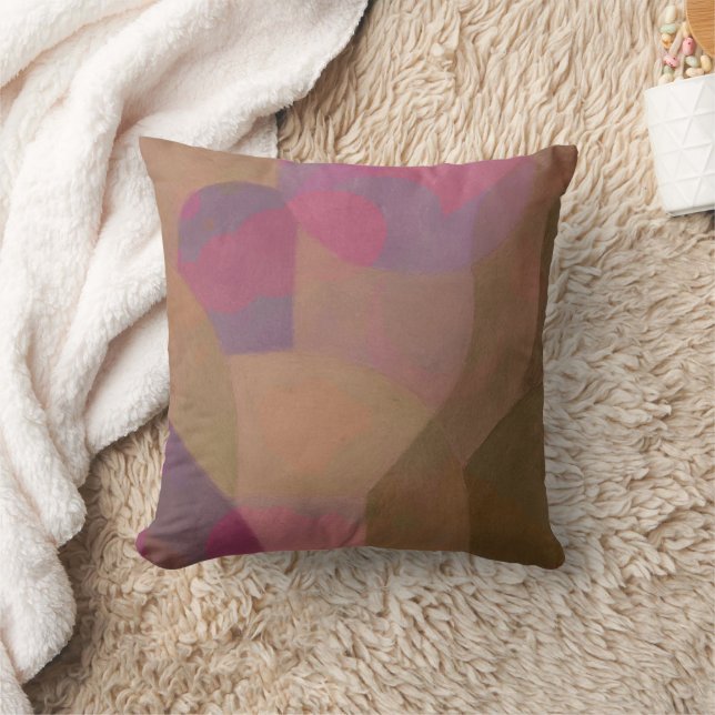 Desert Rose Arches – Warm Abstract Geometry Throw Pillow (Blanket)