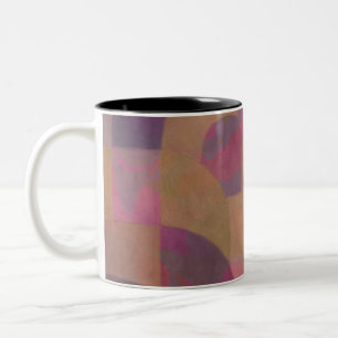 Desert Rose Arches – Warm Abstract Geometry Two-Tone Coffee Mug