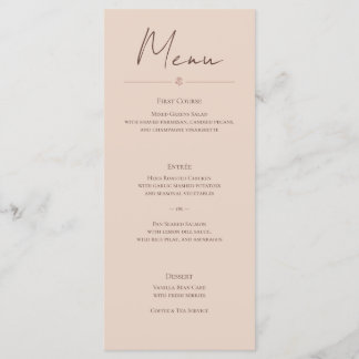 Desert Rose – Carte de menu de mariage minimaliste